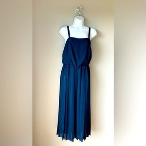 Vintage spaghetti strap pleated midi Sundress, sz M